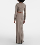 Christopher Esber Bezel Quartz gathered jersey maxi skirt
