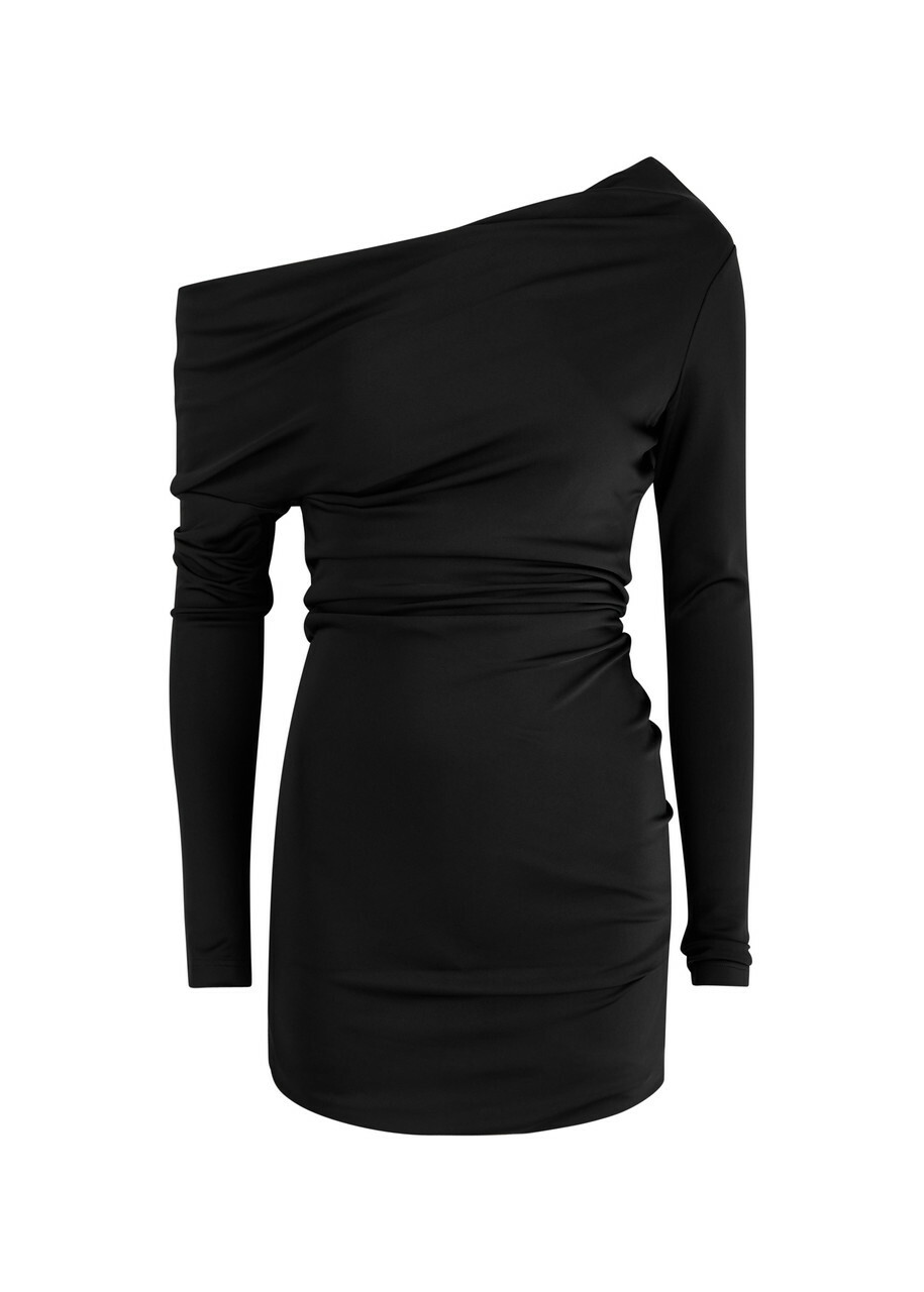 Alexander Mcqueen Draped One-shoulder Stretch-jersey Mini