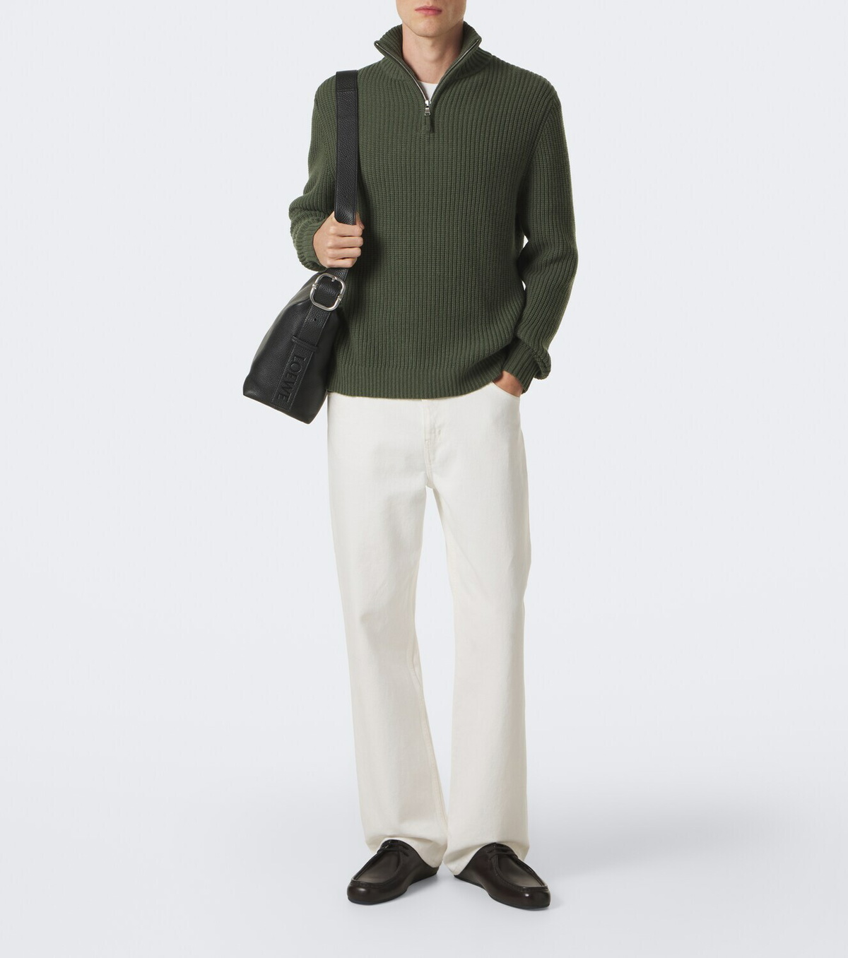 Allude Wool and cashmere half-zip sweater