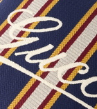 Gucci Logo striped cotton cushion