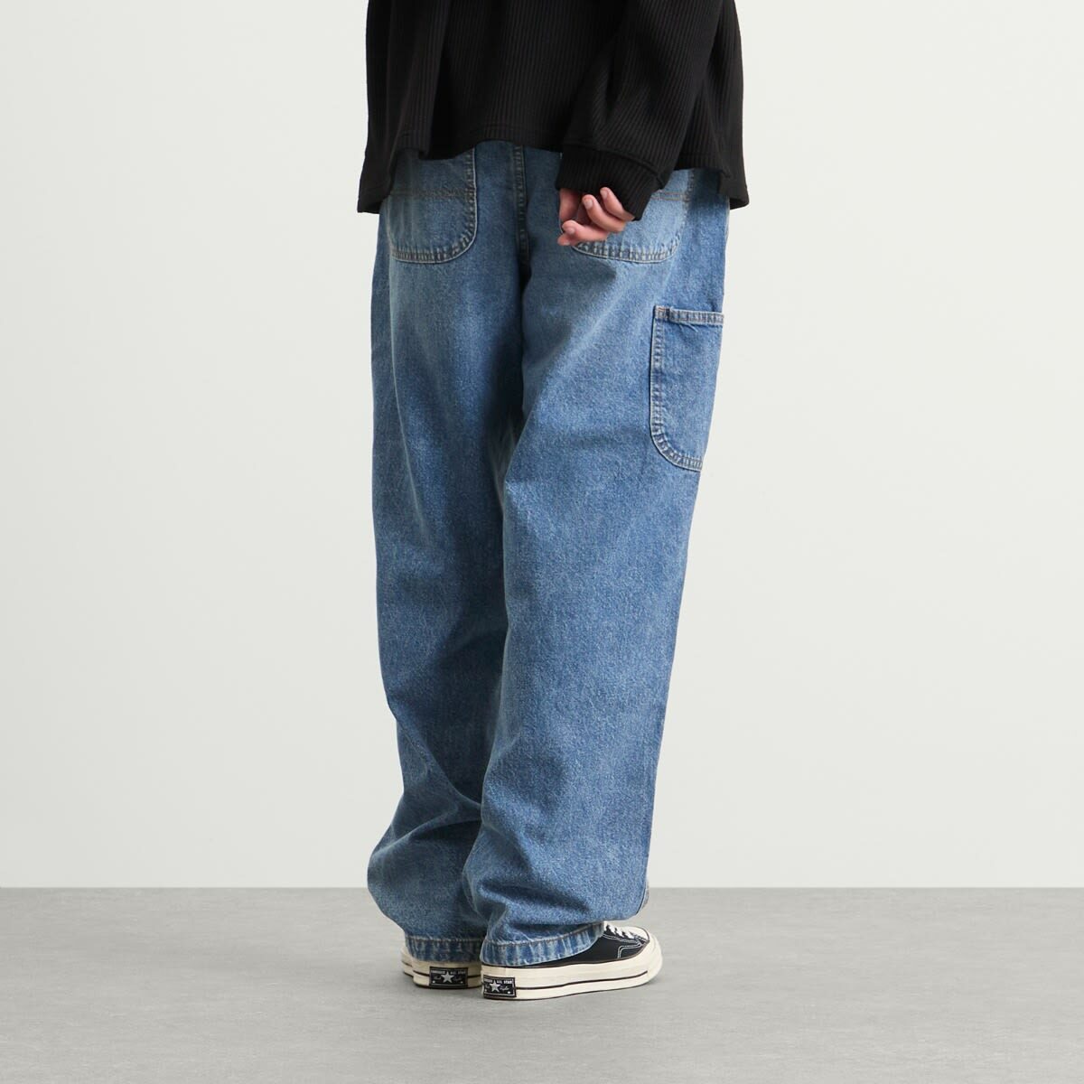 Dickies Men's Madison Baggy Denim Jeans in Rinsed Blue W/Fade