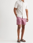 MR P. - Slub Linen and Cotton-Blend Drawstring Shorts - Pink - UK/US 28