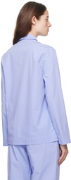 Tekla Blue Long Sleeve Pyjama Shirt