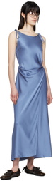Acne Studios Blue Seersucker Maxi Dress