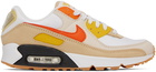 Nike White & Beige Air Max 90 SE Sneakers