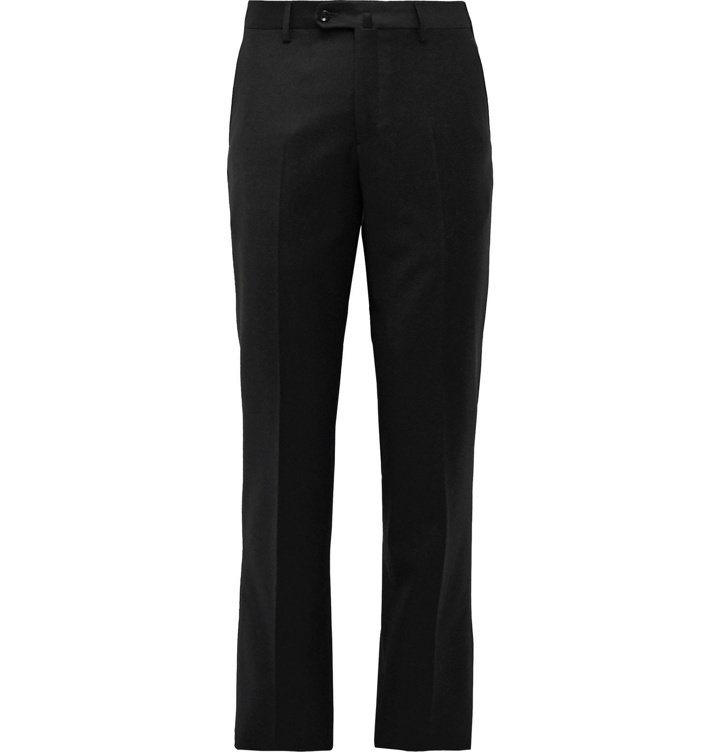 Photo: Loro Piana - Slim-Fit Wool and Cashmere-Blend Flannel Trousers - Black
