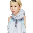 Marcelo Burlon County of Milan Blue Oversized Wings Cropped Hoodie