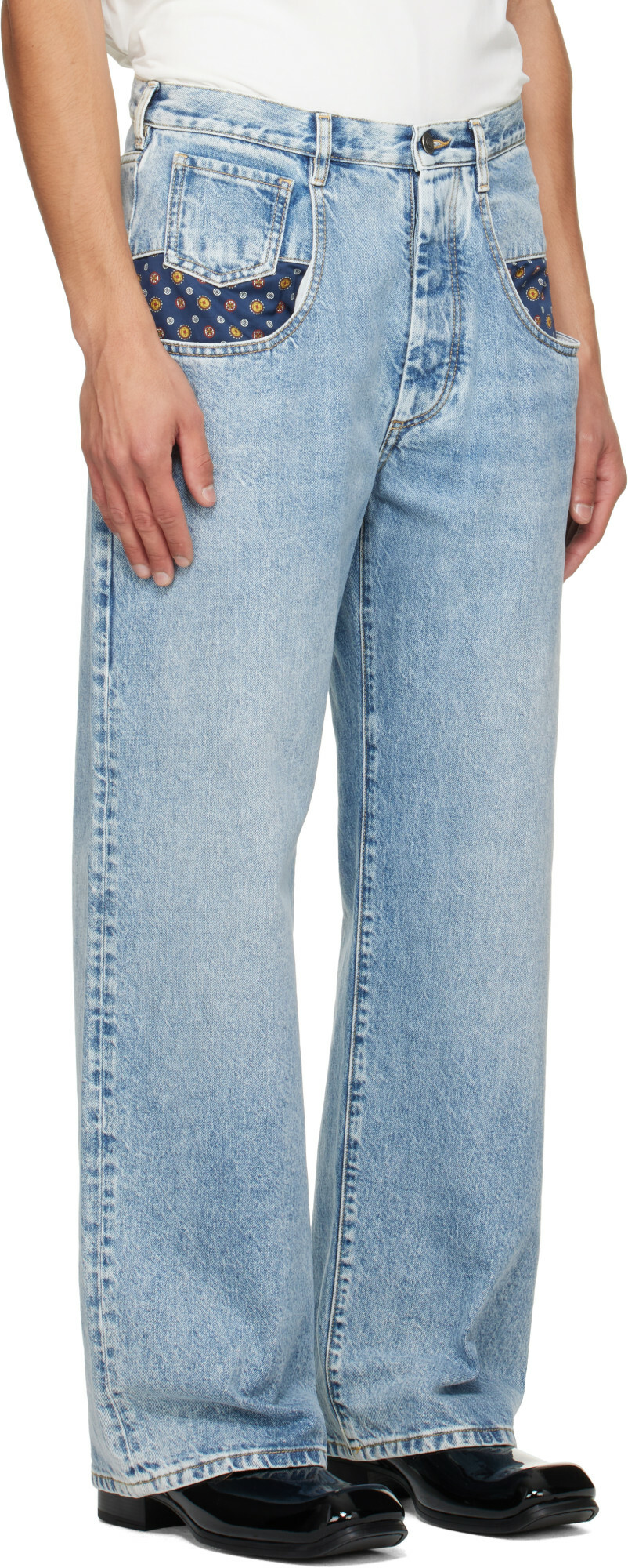 Maison Margiela Blue Stone Bleached Denim Jeans