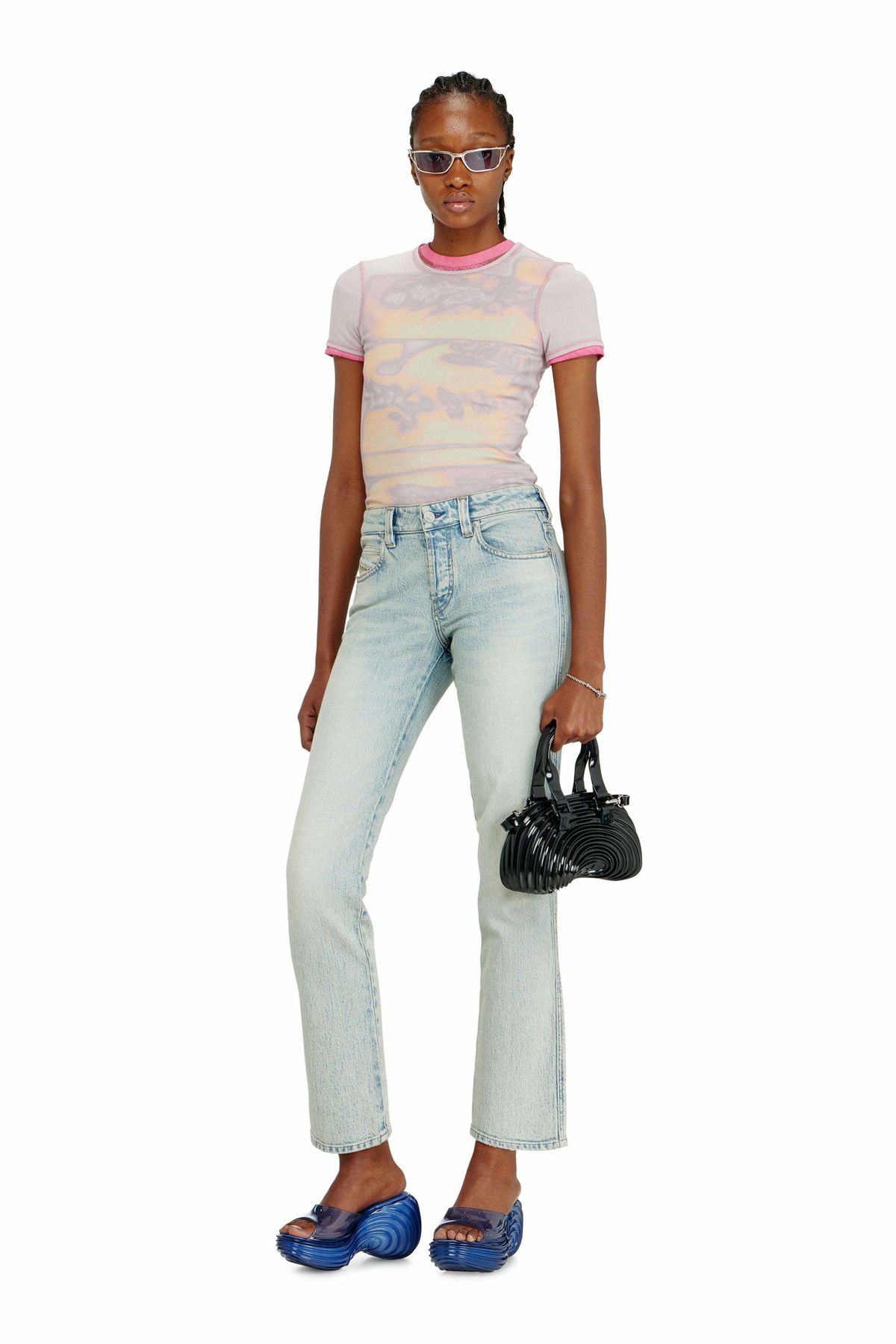 Diesel Platform mule in Melflex - Sandals Womens in Blue