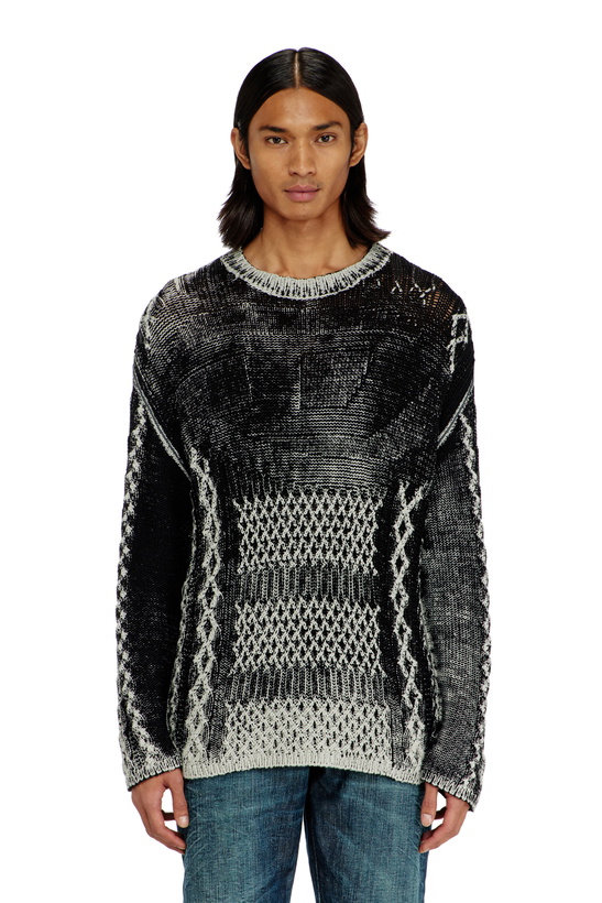 Photo: Diesel Treated cable-knit jumper - Knitwear Mens in Multicolor