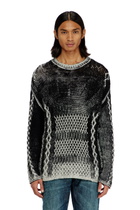 Diesel Treated cable-knit jumper - Knitwear Mens in Multicolor