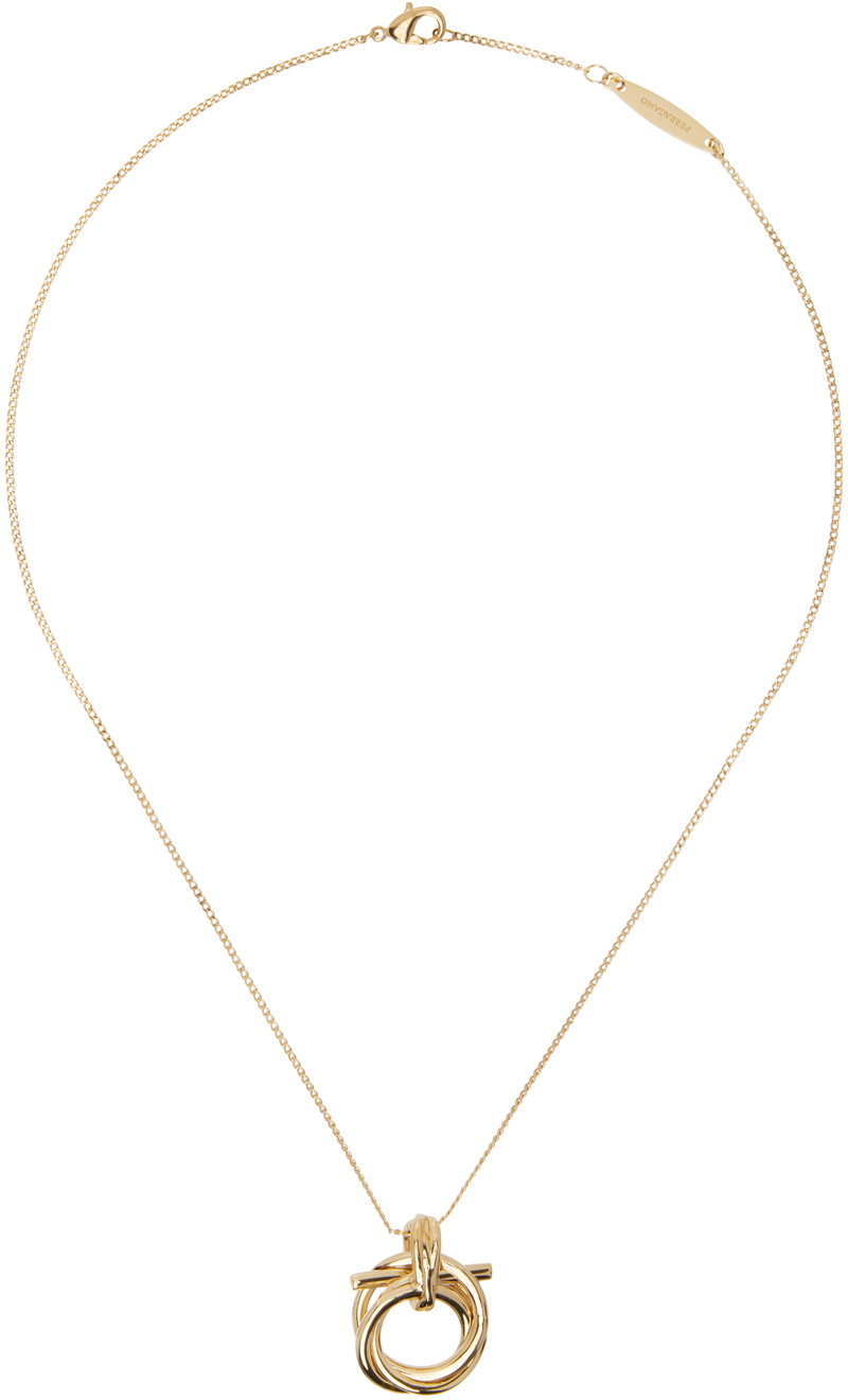 Ferragamo Gold Gancini Pendant Necklace