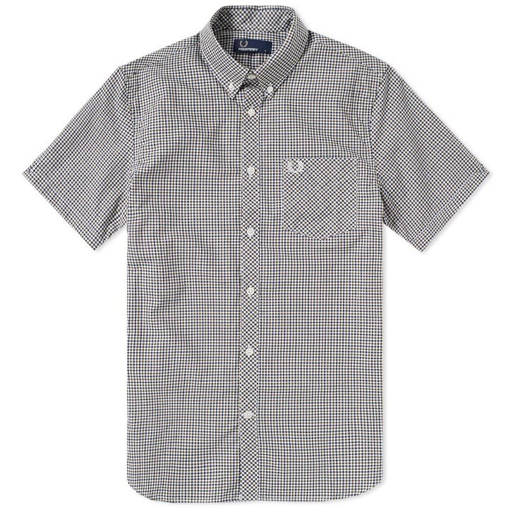 Photo: Fred Perry Short Sleeve Gingham Shirt Green