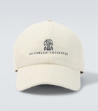 Brunello Cucinelli Logo silk, linen, and wool baseball cap