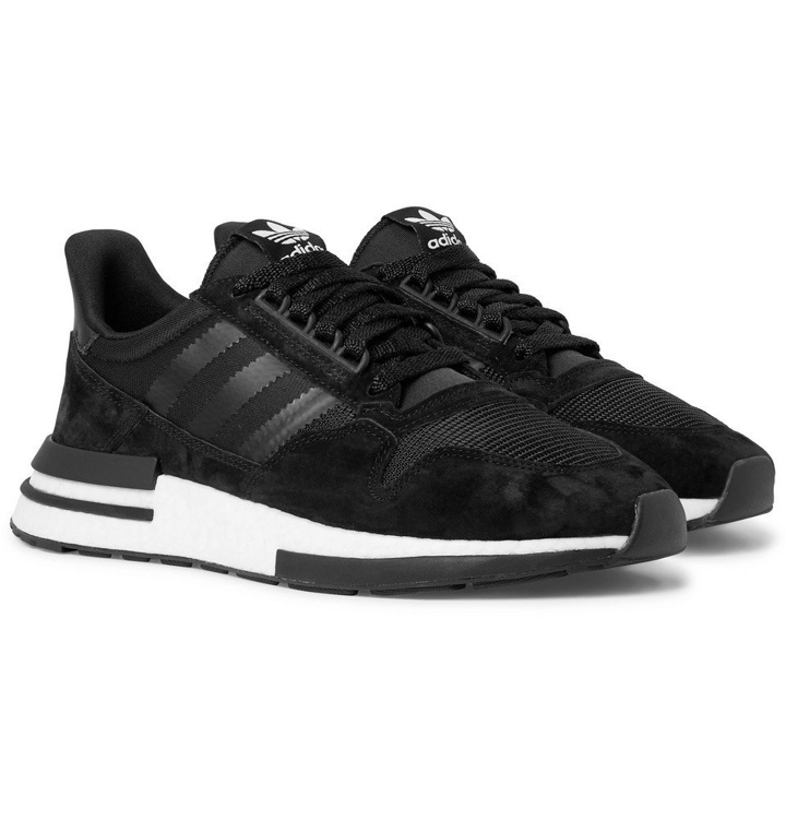 Photo: adidas Originals - ZX 500 RM Suede, Mesh and Leather Sneakers - Men - Black