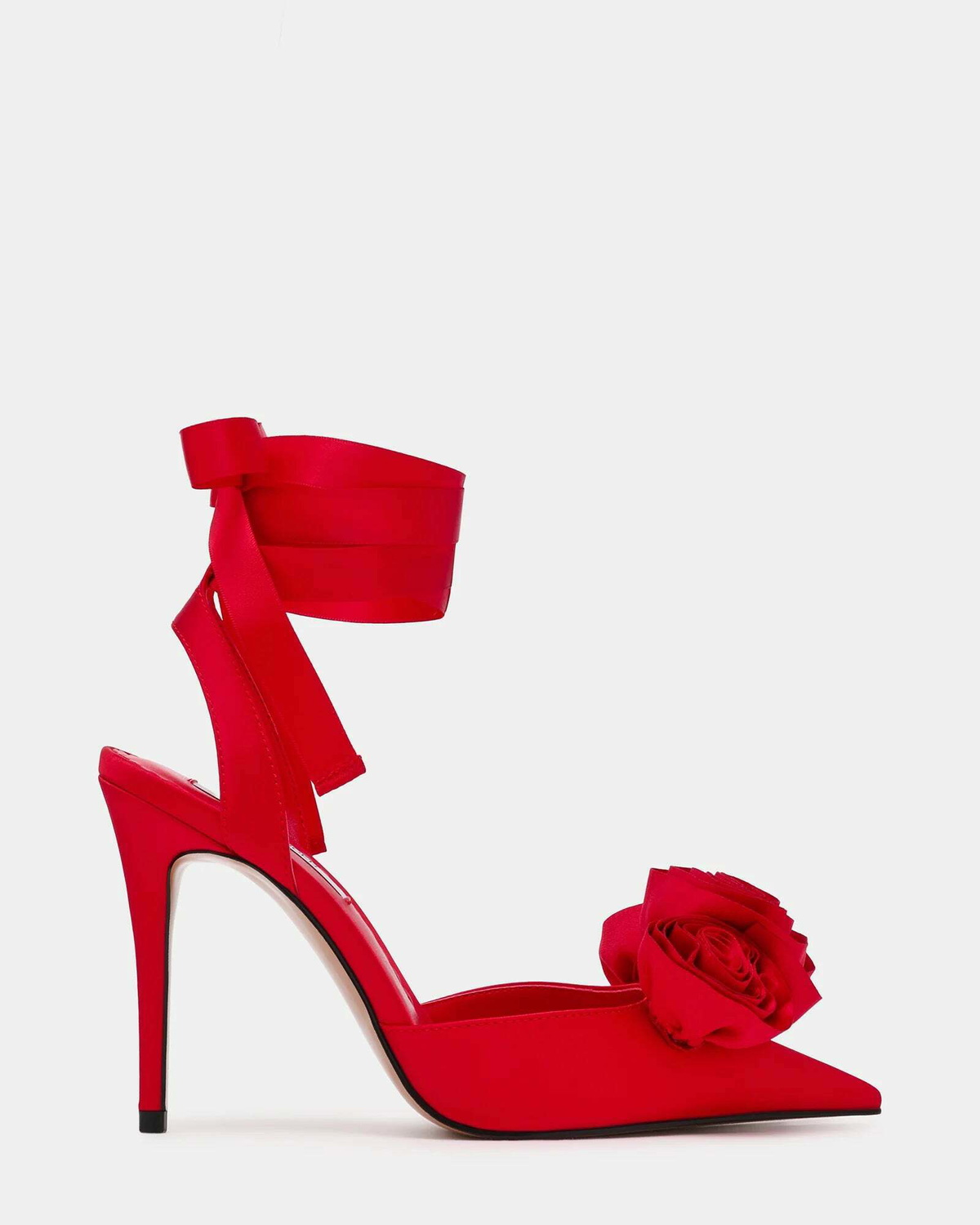 Steve Madden Rosie Heels in Red Satin