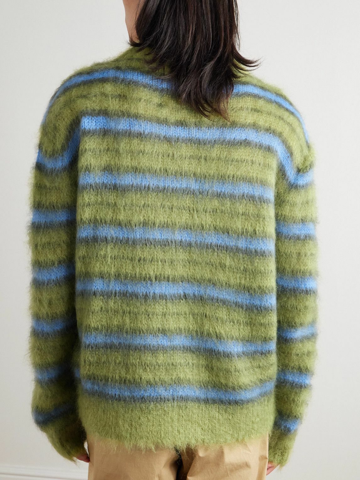 Marni - Striped Mohair-Blend Sweater - Green