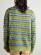Marni - Striped Mohair-Blend Sweater - Green
