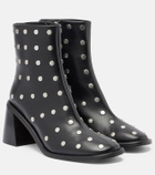 Souliers Martinez Kima 80 studded leather ankle boots