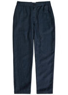 Wax London Kurt Tapered-leg Linen Trousers Navy