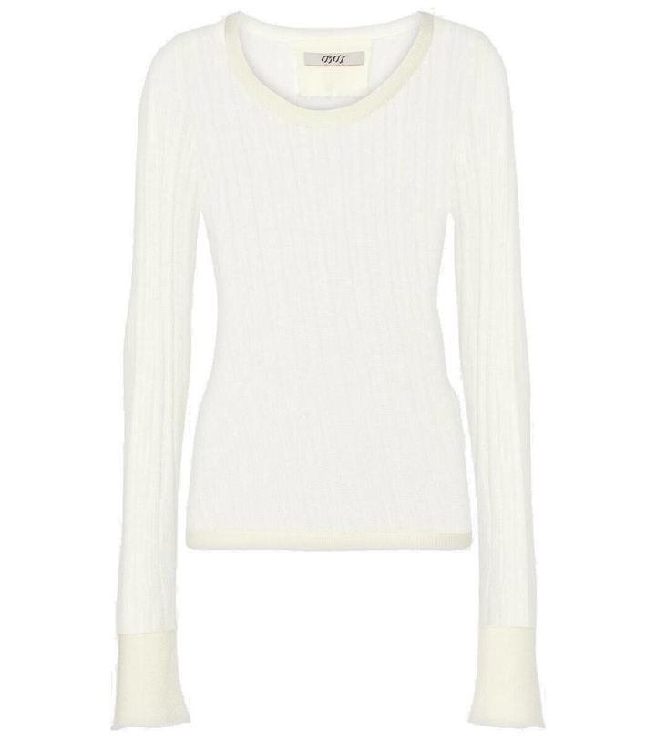 Photo: Didu Distressed ribbed-knit cotton top