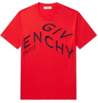 GIVENCHY - Slim-Fit Logo-Embroidered Cotton-Jersey T-Shirt - Red