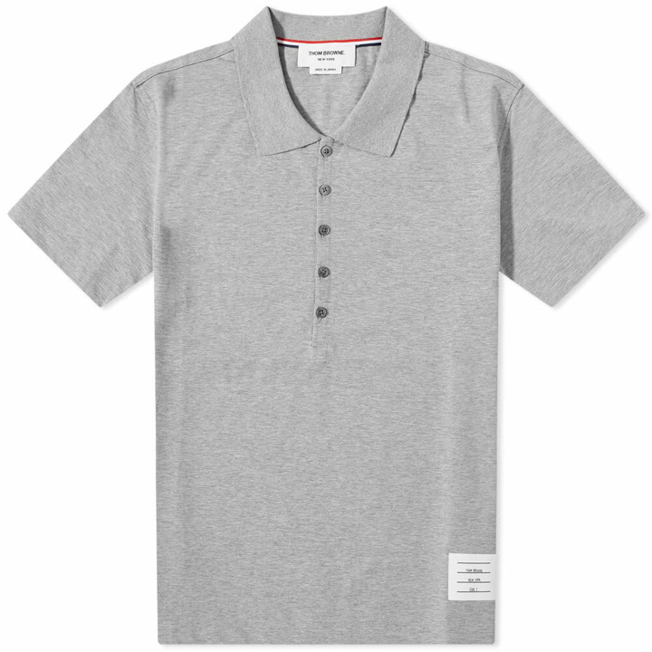 Photo: Thom Browne Men's Relaxed Fit Polo Shirt in Light Grey