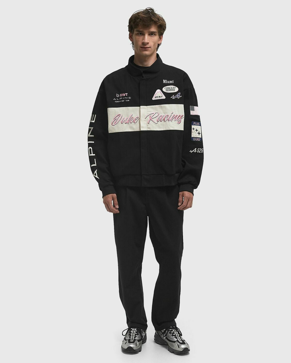 Duke & Dexter Alpine Formula One Team Racing Jacket Black Mens Bomber Jacket