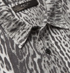 AMIRI - Distressed Leopard-Print Cotton-Flannel Shirt - Animal print