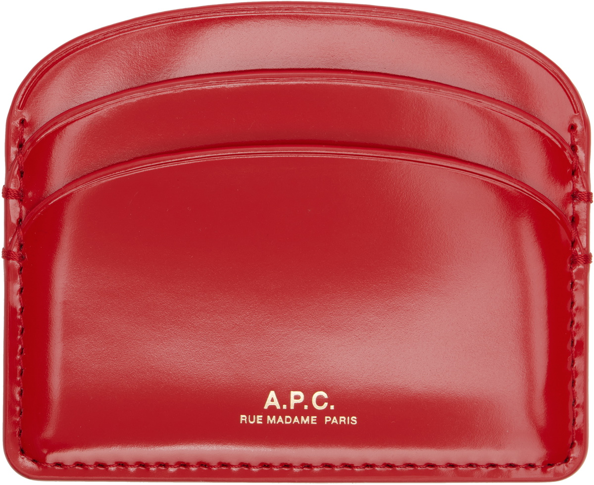 A.P.C. Red Demi-Lune Card Holder