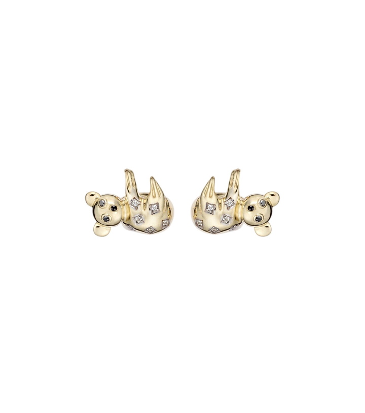 Photo: Yvonne Léon Koala 9kt gold earrings with diamonds