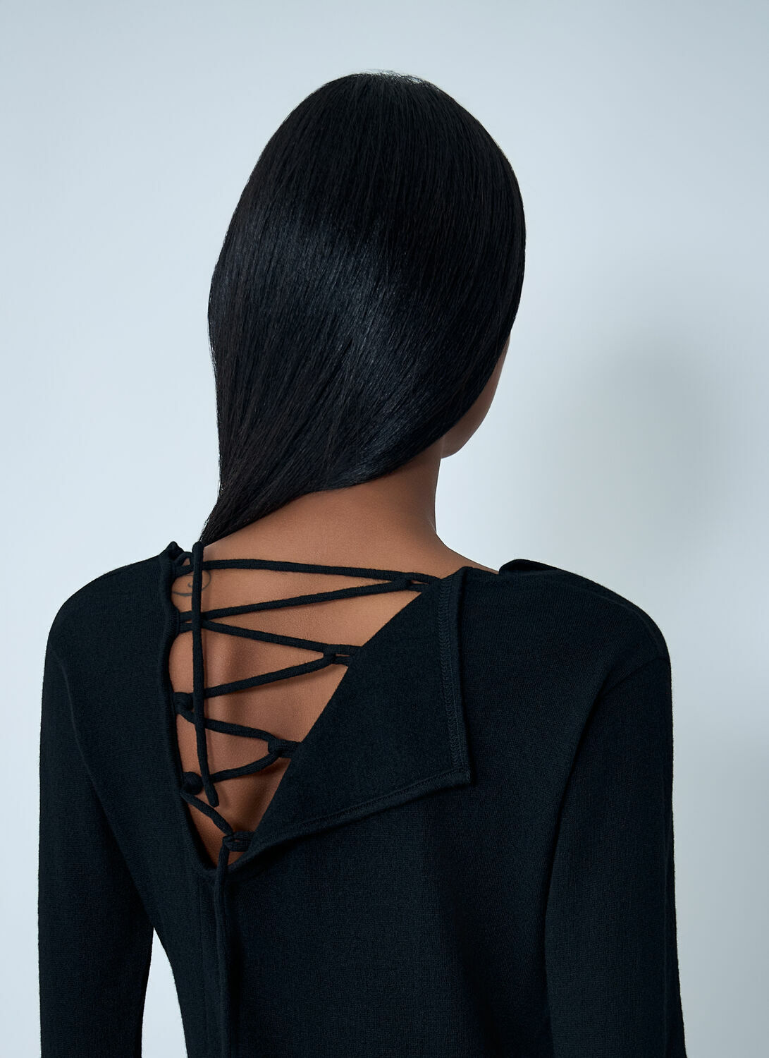 Yohji Yamamoto Lace-Up Wool Sweater