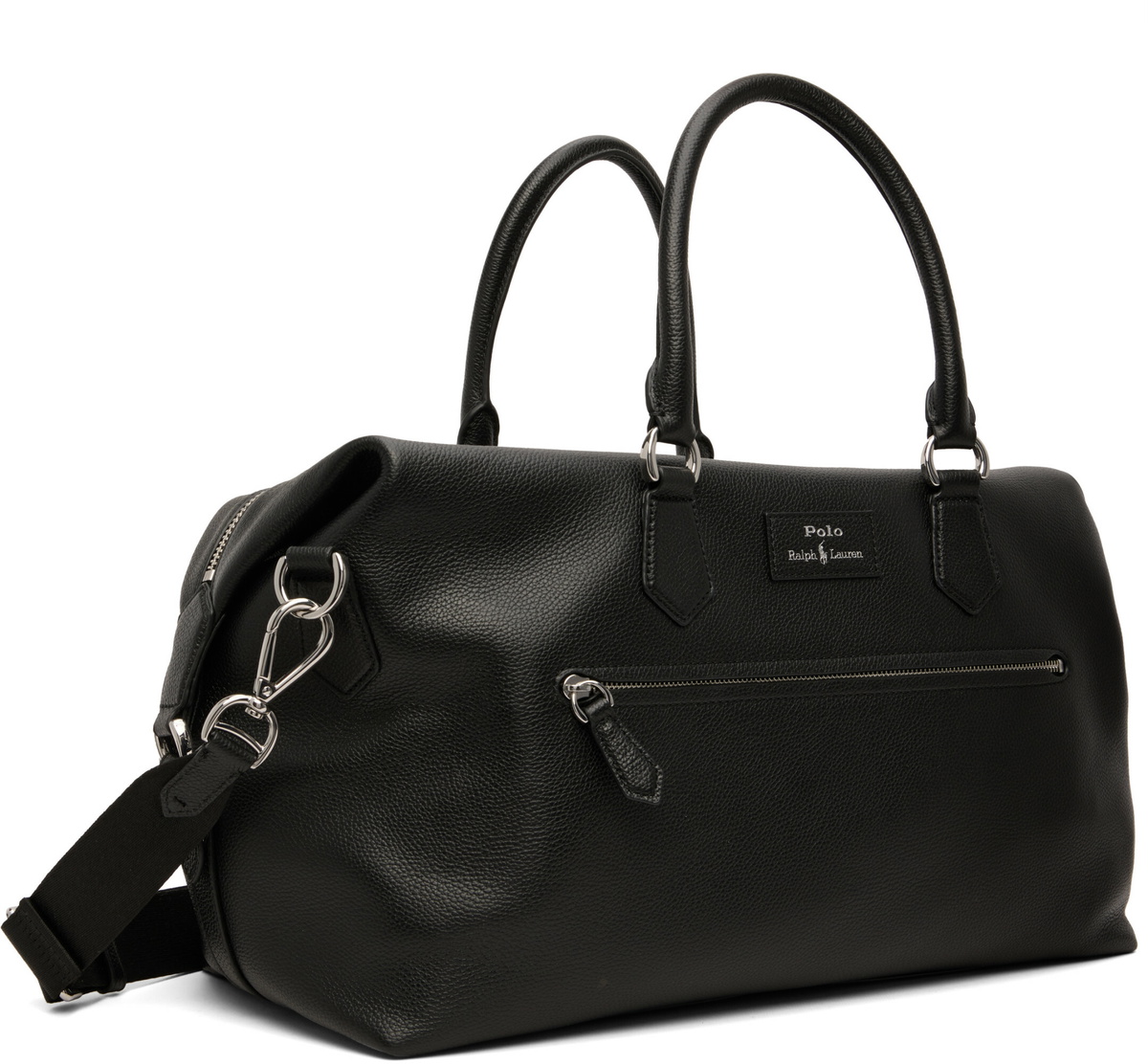 Polo Ralph Lauren Black Smooth Leather Duffle Bag