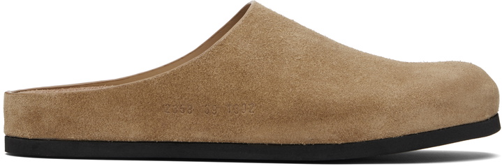 Photo: Common Projects Tan Suede Clog Loafers