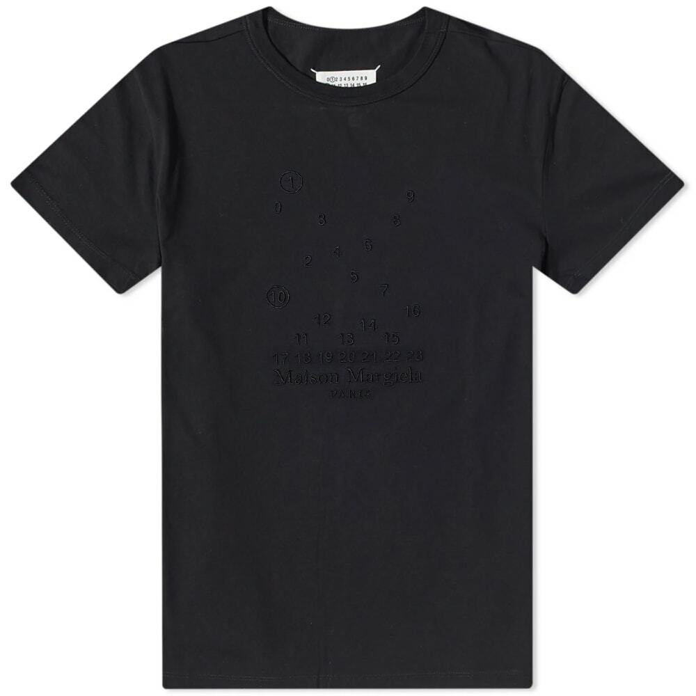 Maison Margiela Men's Embroidered Numbers Logo T-Shirt in Anthracite