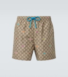Gucci GG printed poplin swim trunks
