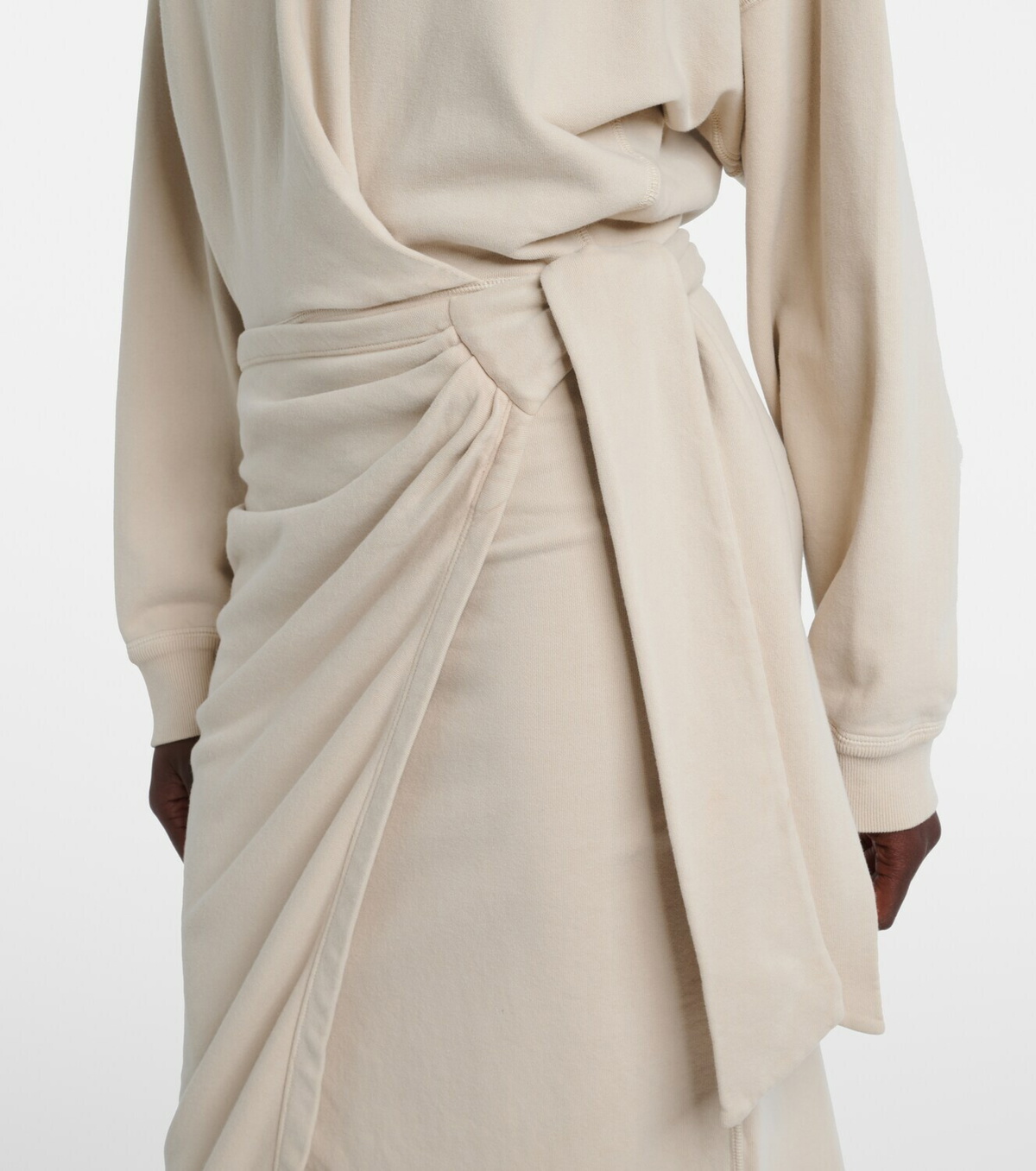 Marant Etoile Draped cotton jersey sweatshirt dress