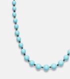 Ileana Makri Beaded necklace with turquoise and diamonds