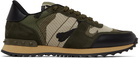 Valentino Garavani Green Camo Mesh Rockrunner Sneakers