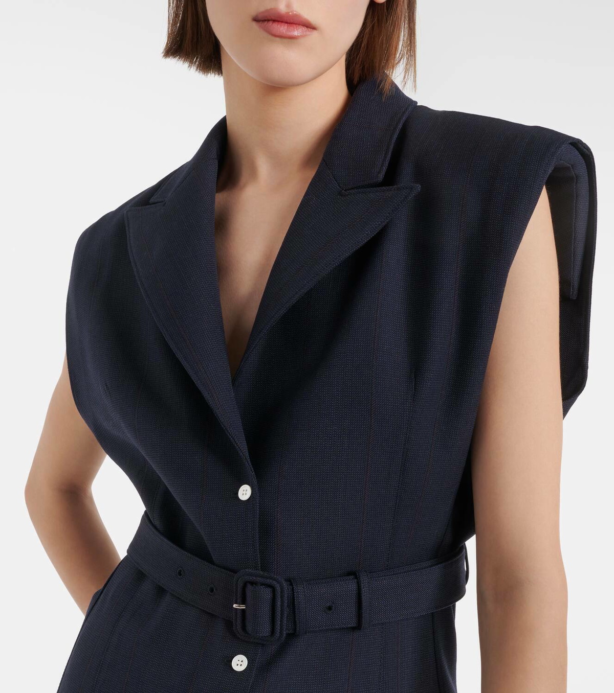Prada Pinstripe oversized virgin wool vest