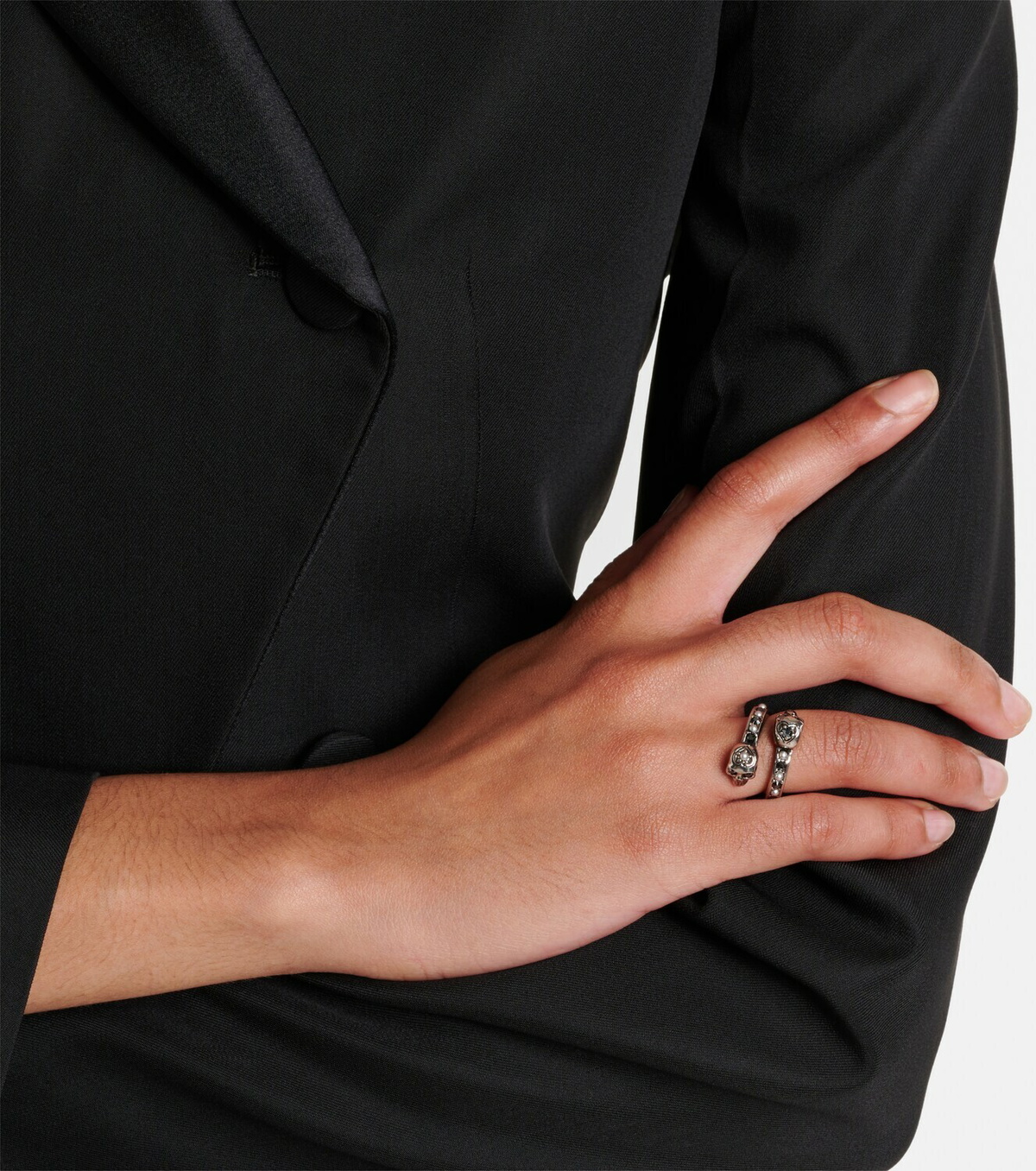 McQueen Skull embellished ring