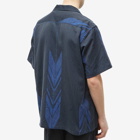 Needles Men's Kimono Jacquard Vacation Shirt in Blue Arrow