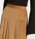 Gabriela Hearst Wesley pleated cotton corduroy midi skirt