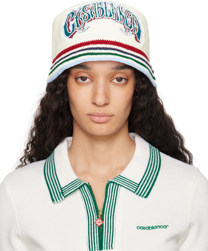 Photo: Casablanca White Gothic Crochet Bucket Hat