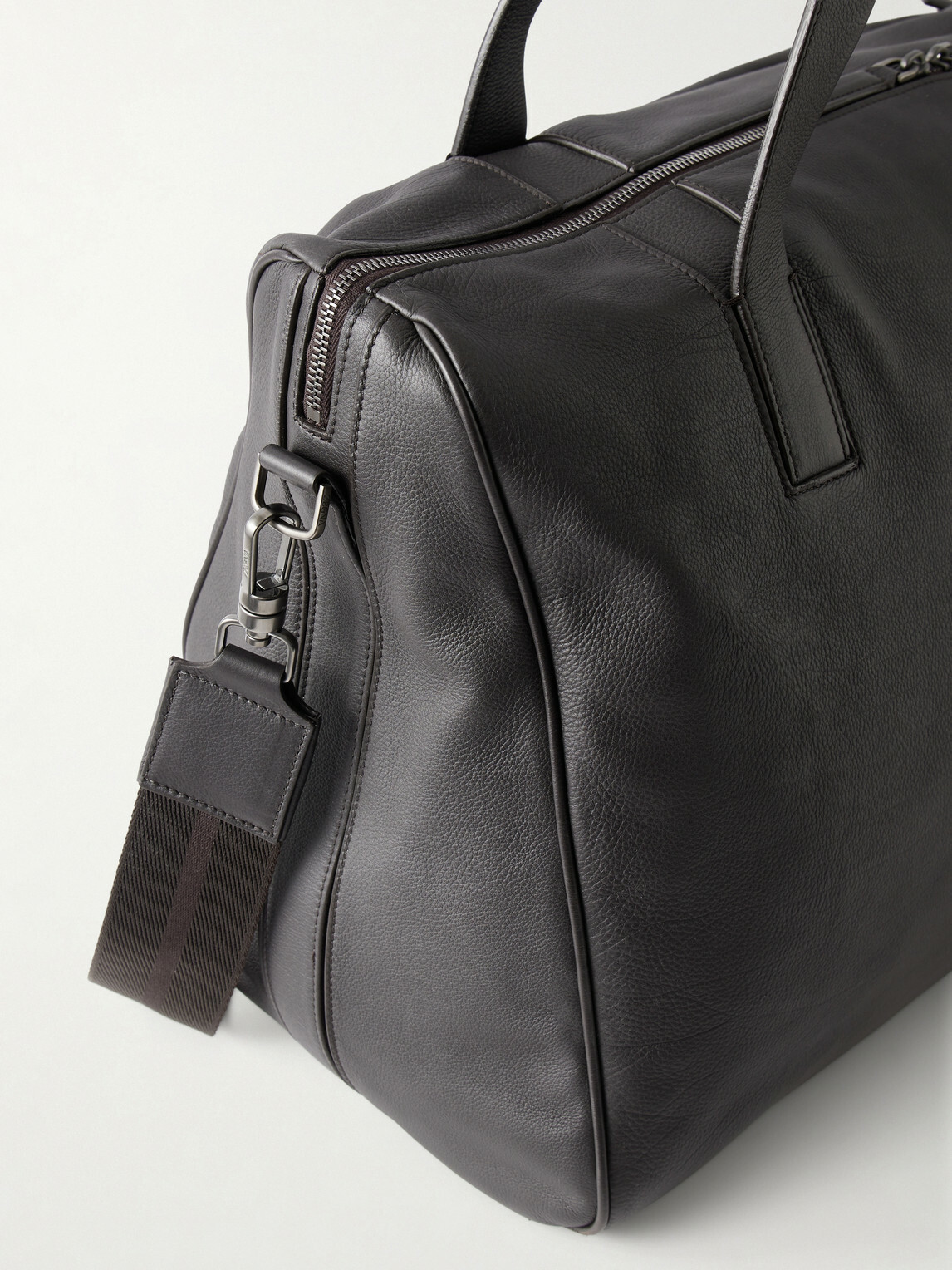 Zegna - Leather Weekend Bag - Brown