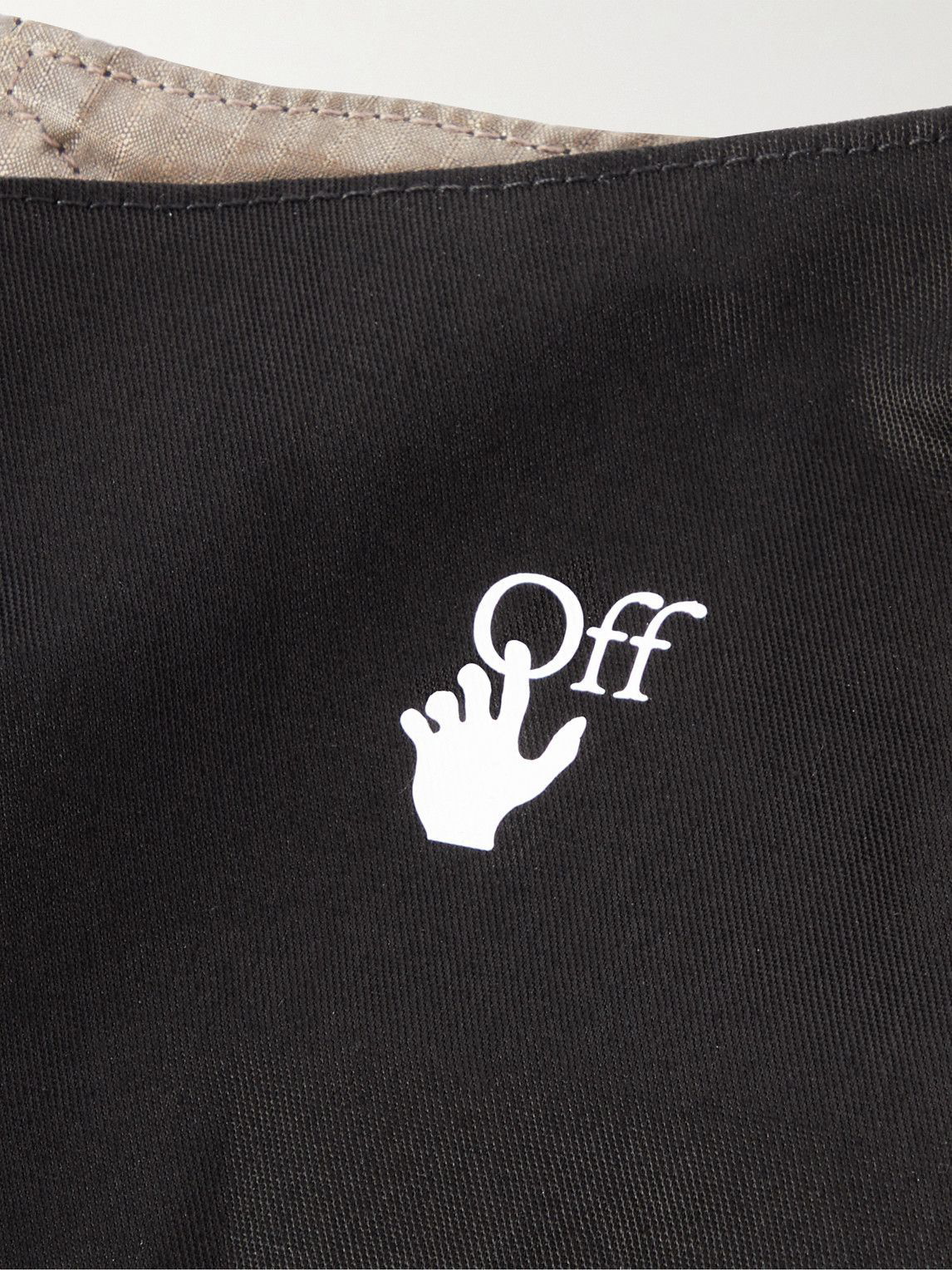 Off-White logo-print cotton face mask - Black