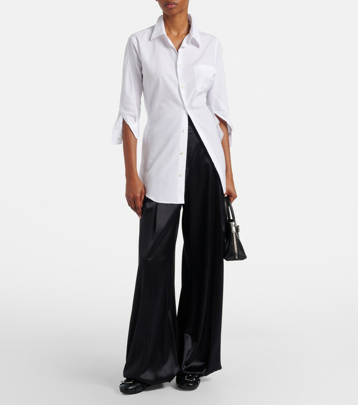 Junya Watanabe Draped cotton poplin shirt