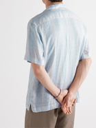 Frescobol Carioca - Roberto Camp-Collar Printed Linen Shirt - Blue