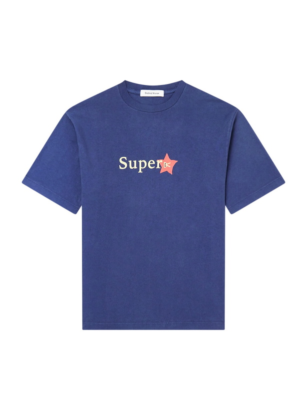 Photo: DISTRICT VISION - California Printed Cotton-Jersey T-Shirt - Blue