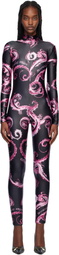 Versace Jeans Couture Black & Purple Chromo Couture Catsuit